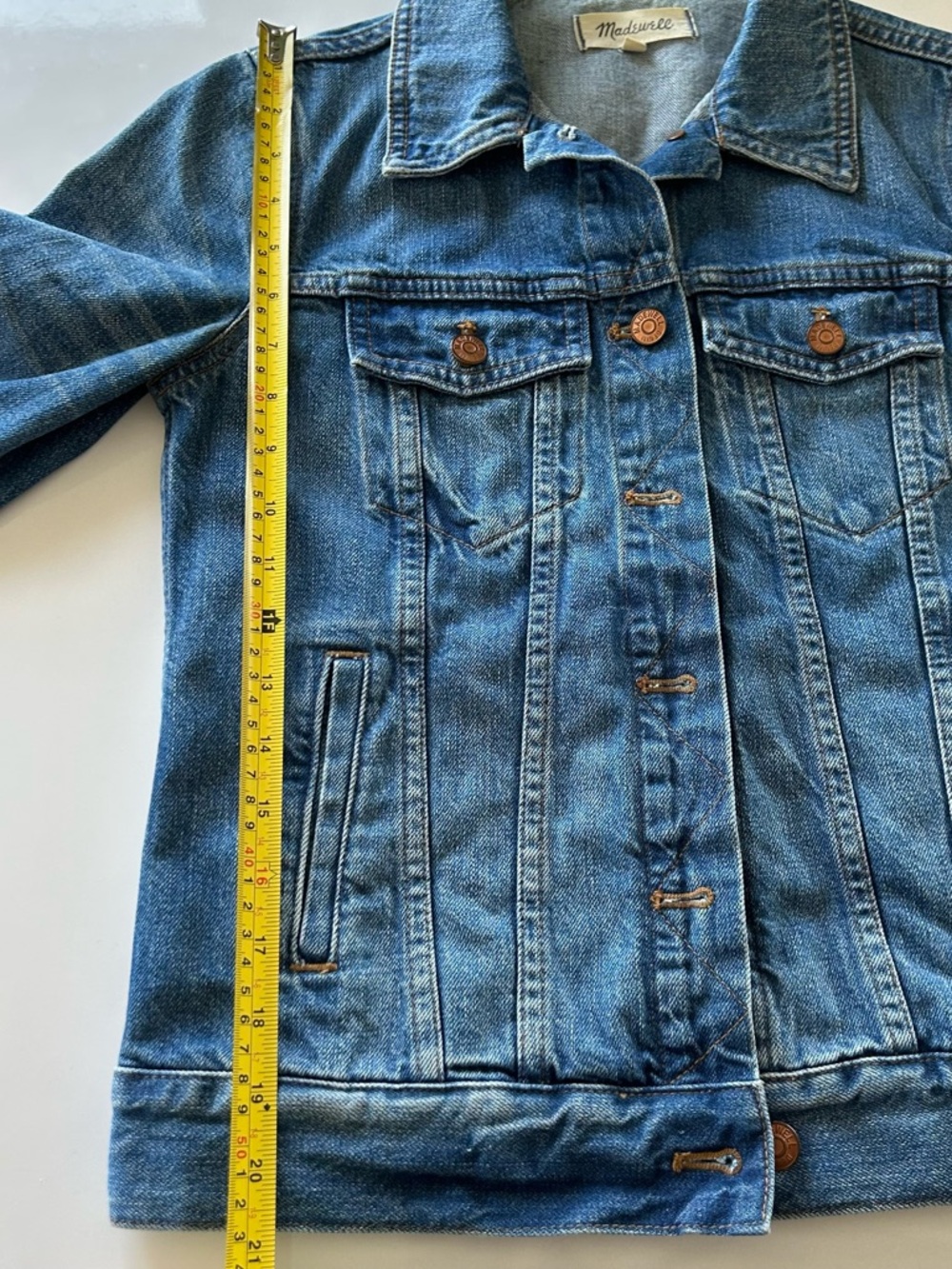 Madewell The Jean Jacket in Blue Pinter Wash - Size S - Picture 9 of 12